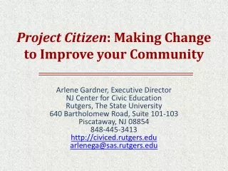 Project Citizen : Making Change to Improve your Community