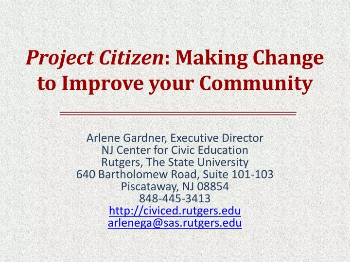 project citizen making change to improve your community