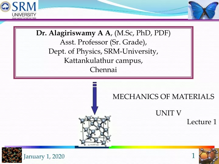 dr alagiriswamy a a m sc phd pdf asst professor