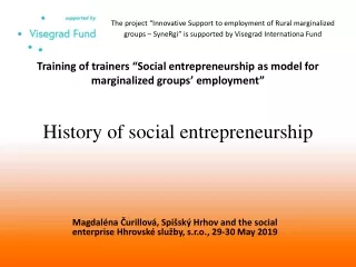 History  of  social entrepreneurship