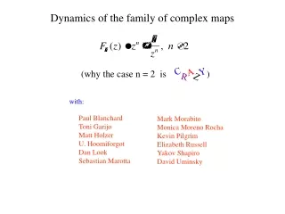 Dynamics of the family of complex maps