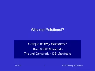 Why not Relational?