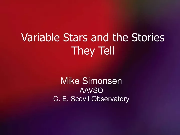 variable stars and the stories they tell