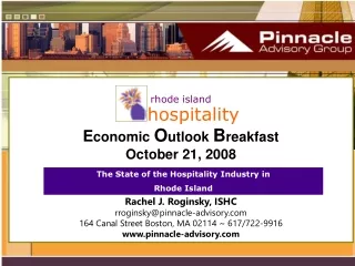 rhode island     hospitality E conomic  O utlook  B reakfast  October 21, 2008