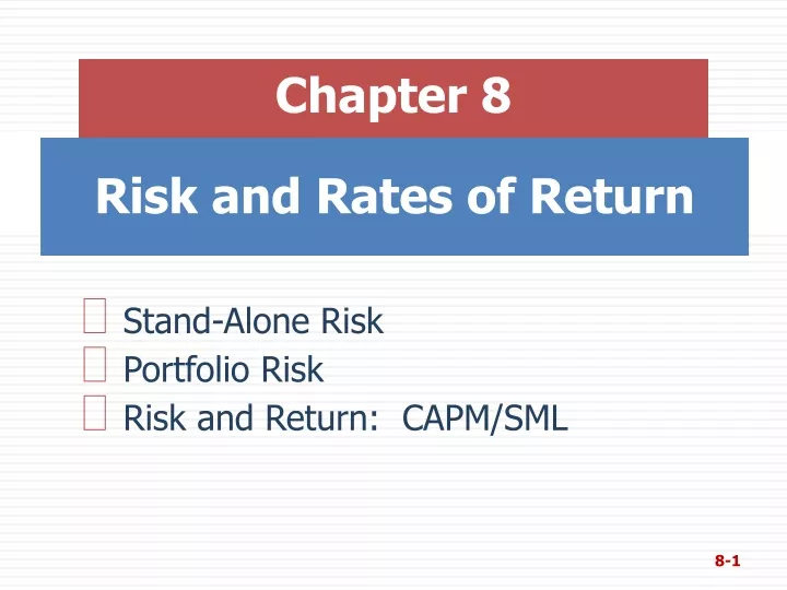 risk and rates of return