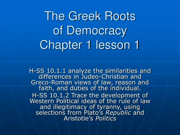 the greek roots of democracy chapter 1 lesson 1