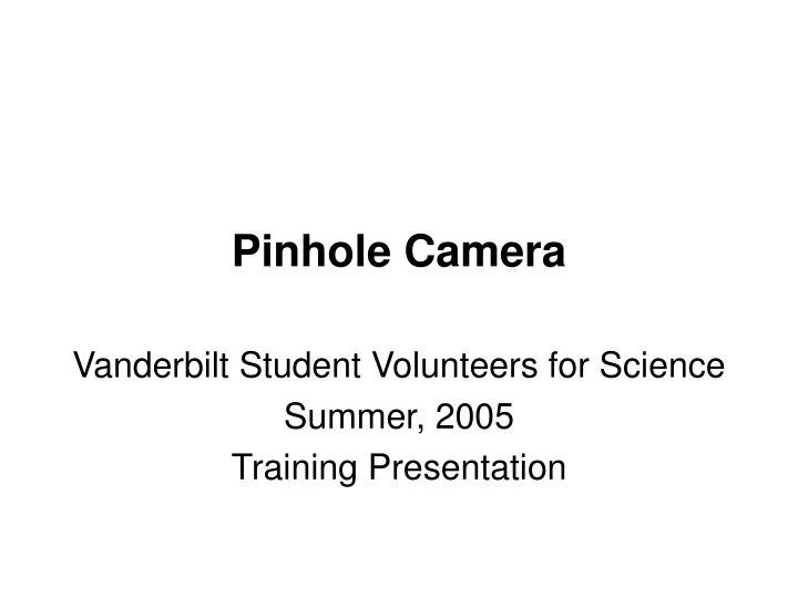 pinhole camera