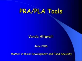 PRA/PLA Tools