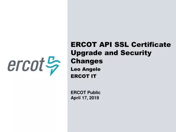 ercot api ssl certificate upgrade and security