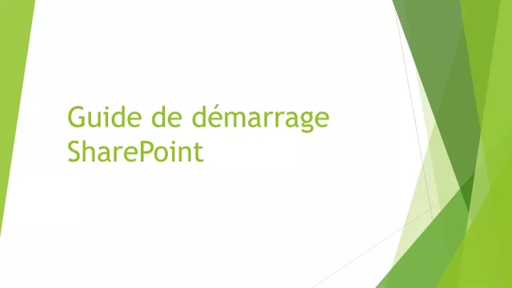 guide de d marrage sharepoint