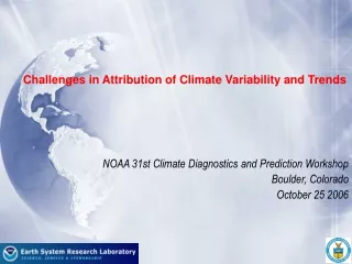 NOAA 31st Climate Diagnostics and Prediction Workshop Boulder, Colorado October 25 2006