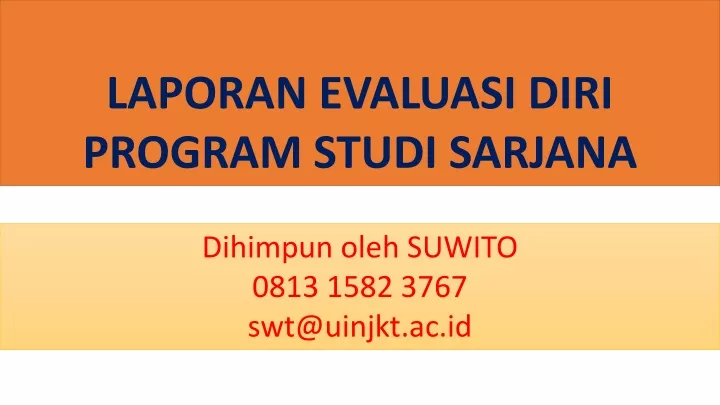 laporan evaluasi diri program studi sarjana