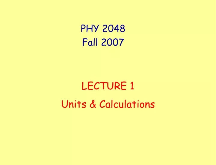 phy 2048 fall 2007