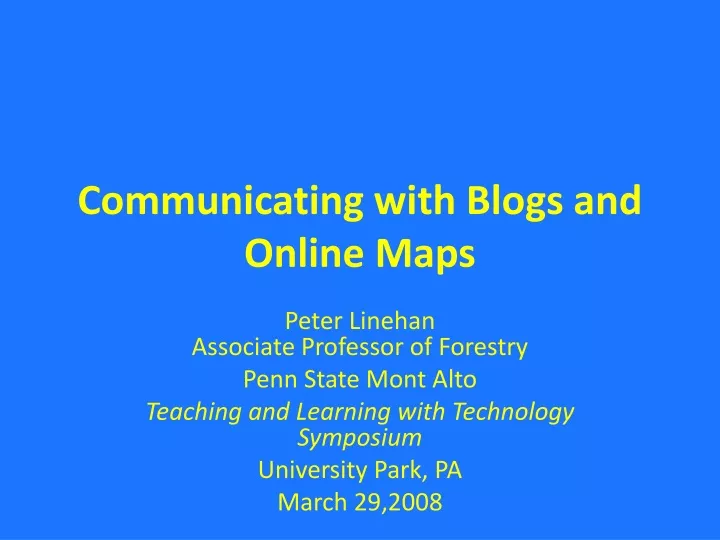communicating with blogs and online maps