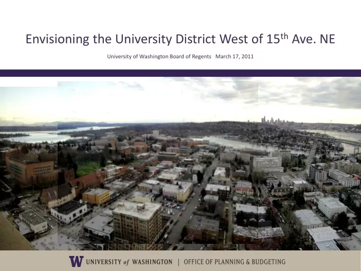 envisioning the university district west