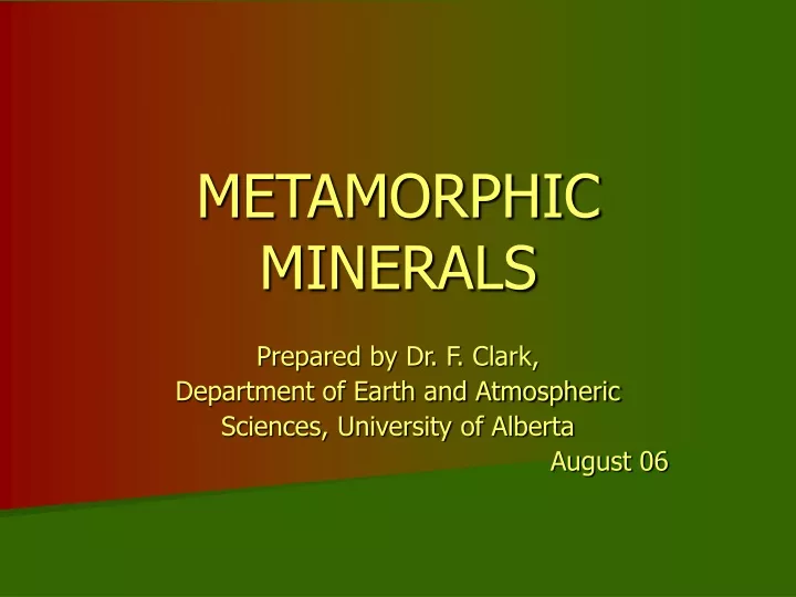 metamorphic minerals