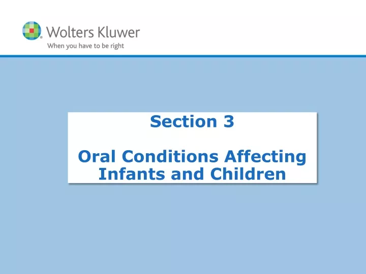 section 3 oral conditions affecting infants