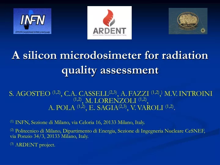 a silicon microdosimeter for radiation quality assessment