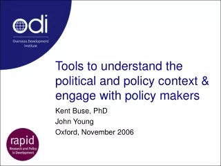 Tools to understand the political and policy context &amp; engage with policy makers
