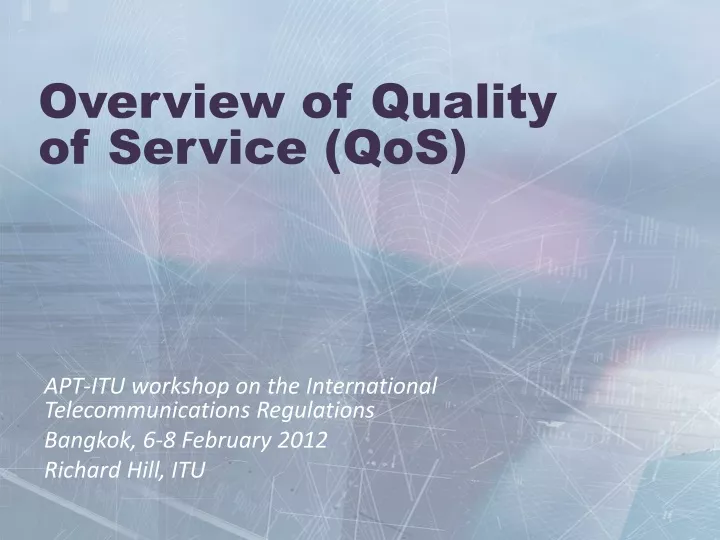 overview of quality of service qos