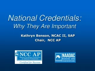 National Credentials: Why They Are Important
