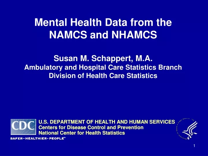 mental health data from the namcs and nhamcs