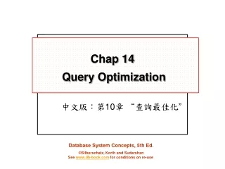 Chap 14 Query Optimization