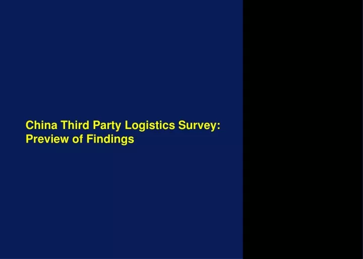 china third party logistics survey preview