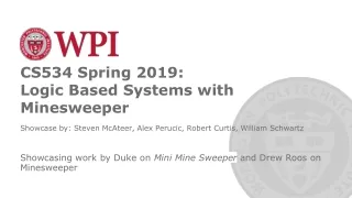 CS534 Spring 2019:  Logic Based Systems with Minesweeper