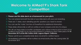 Welcome to AIMed19’s Shark Tank Competition