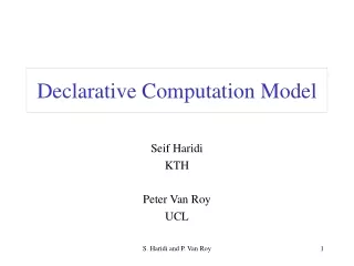 Declarative Computation Model