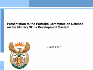 Presentation to the Portfolio Committee on Defence on the Military Skills Development System