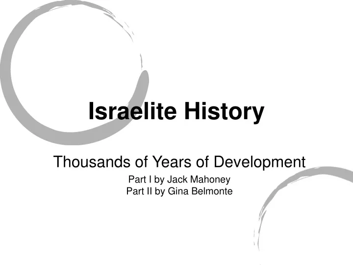 israelite history