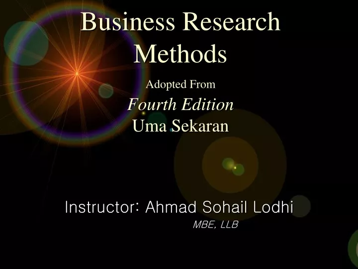 business research methods adopted from fourth edition uma sekaran
