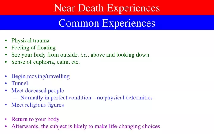 near death experiences
