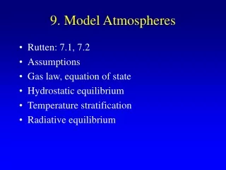 9. Model Atmospheres