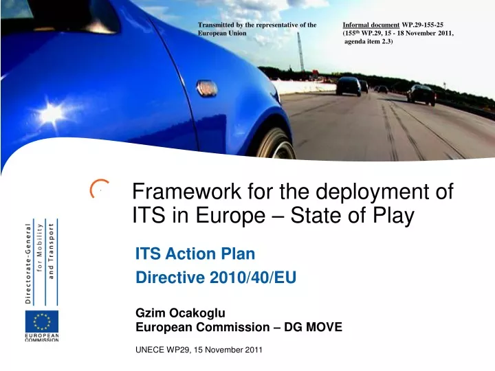 framework for the deployment of its in europe state of play