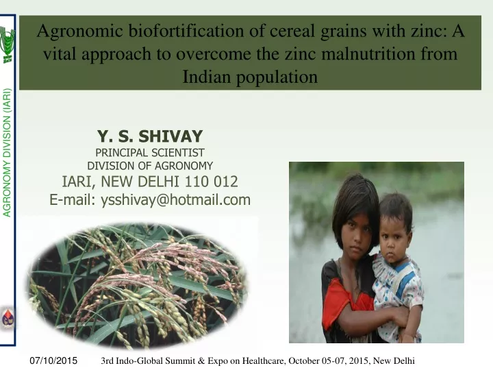 agronomic biofortification of cereal grains with