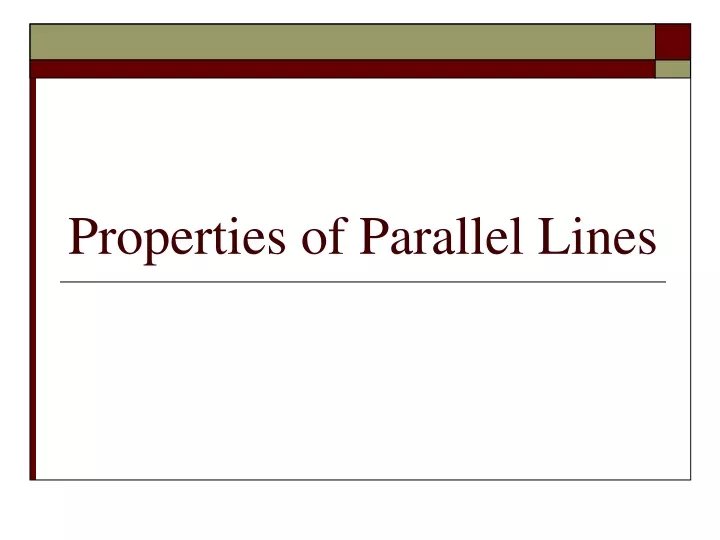 properties of parallel lines