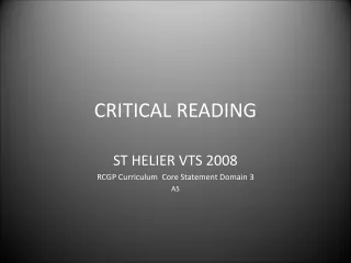 CRITICAL READING