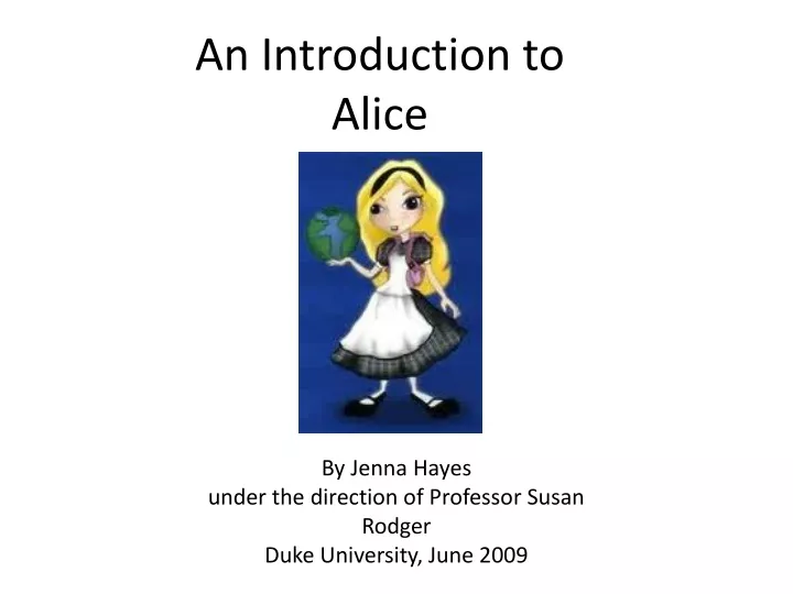 an introduction to alice