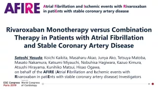 A Reduced Antithrombotic Regimen Recommended by Current Guidelines