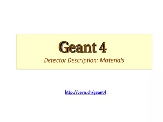 Detector Description: Materials