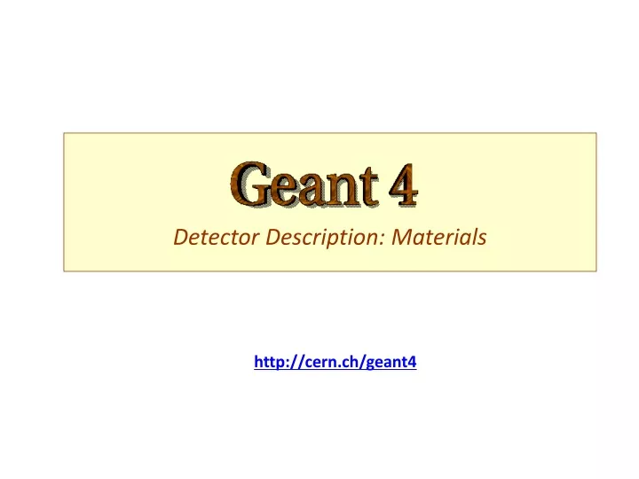 detector description materials