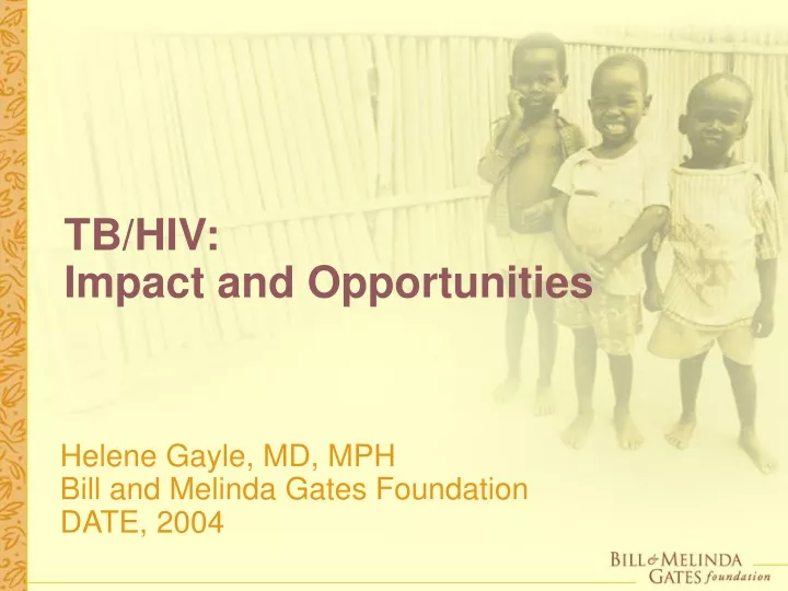 tb hiv impact and opportunities