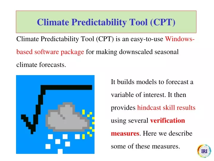 climate predictability tool cpt