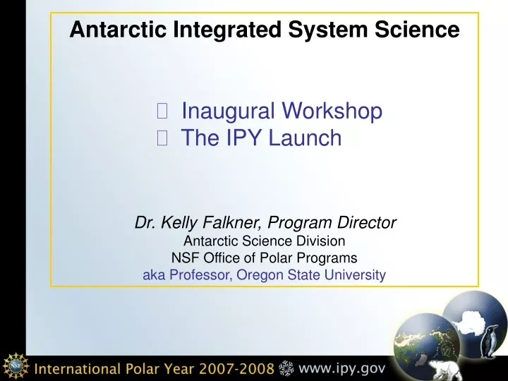antarctic integrated system science inaugural