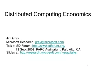 Distributed Computing Economics