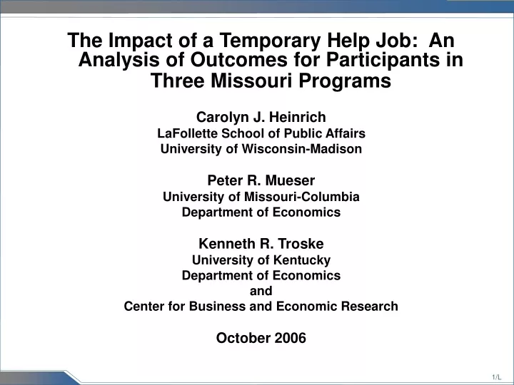 the impact of a temporary help job an analysis