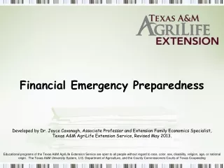 Financial Emergency Preparedness